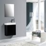 Bernstein Conjunto de muebles de cuarto de baño caro 450 para wc de invitados con lavabo empotrado - color seleccionable:Negro (mate) - Negro (mate)