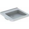 Lavabo Geberit Renova Comfort Square, apto para personas con movilidad reducida, 55x52,5cm, sin orificio para grifería, sin rebosadero, Blanco