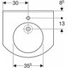 Lavabo Geberit Publica, forma redonda, apto para personas con movilidad reducida y personas con problemas de orientación, 60x55cm, orificio para