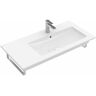 Villeroy & Boch Encimeras, 1000 x 500 mm, Rectangular, para grifería de 3 orificios, orificio central para grifería perforado, con rebosadero, Porcelánico sanitario,