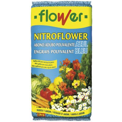 Flower Abono Granulado Polivalente Azul Nitroflower, Saco 15 Kg Flower Abono Granulado Polivalente Azul Nitroflower, Saco 15 Kg