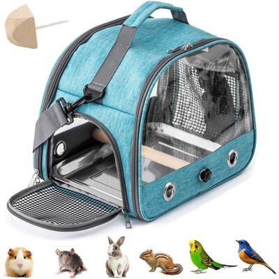 OEM Bolsa Transportadora Para Pájaros - Mochila Con Palo De Madera Y Bandeja De Acero Inoxidable - Azul OEM Bolsa Transportadora Para Pájaros - Mochila Con Palo De Madera Y Bandeja De Acero Inoxidable - Azul