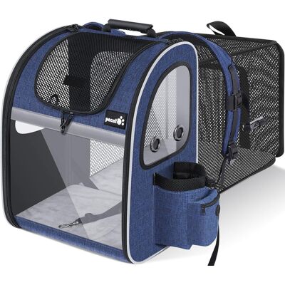 OEM Mochila Extensible Para Gatos: Transpirable, Con Ventanas Transparentes, Espaciosa, Plegable, Azul. OEM Mochila Extensible Para Gatos: Transpirable, Con Ventanas Transparentes, Espaciosa, Plegable, Azul.