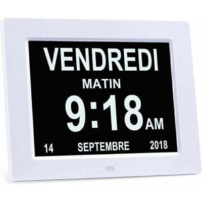Reloj Digital Gabrielle Con Calendario Lcd De 8" Con Fecha, Día Y Hora Reloj Para Personas Mayores Con Alzheimer, Ideal Para Padres (blanco) Reloj Digital Gabrielle Con Calendario Lcd De 8" Con Fecha, Día Y Hora Reloj Para Personas Mayores Con Alzheimer, Ideal Para Padres (blanco)