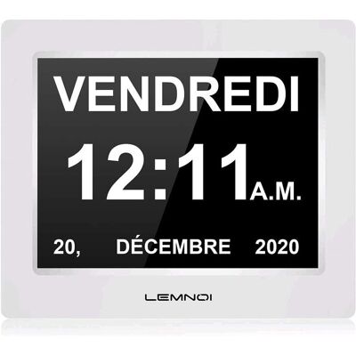 MSBD Reloj Digital Lcd De 8" Con Calendario N11, Fecha Y Hora, Formato Completo (sin Abreviaturas), Atenuación Automática. MSBD Reloj Digital Lcd De 8" Con Calendario N11, Fecha Y Hora, Formato Completo (sin Abreviaturas), Atenuación Automática.