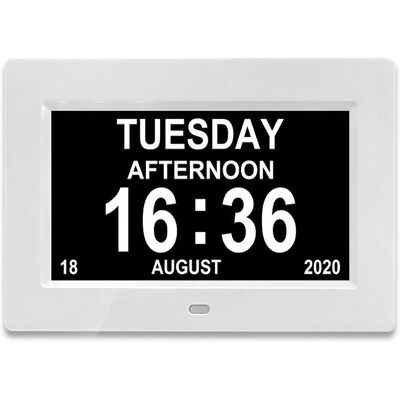 RAPANDA Reloj Digital Lcd De 7 Pulgadas, Calendario Con Fecha, Día Y Hora, Sin Abreviaturas, Atenuación Automática, 8 Idiomas, Pantalla Hd, Recordatorio Para Personas Con Alzheimer, Ancianos Y Niños (blanco) RAPANDA Reloj Digital Lcd De 7 Pulgadas, Calendario Con Fecha, Día Y Hora, Sin Abreviaturas, Atenuación Automática, 8 Idiomas, Pantalla Hd, Recordatorio Para Personas Con Alzheimer, Ancianos Y Niños (blanco)