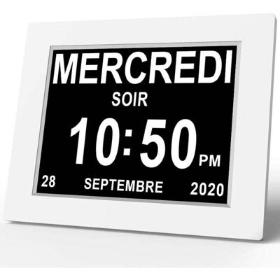 Reloj Digital Lcd De 8 Pulgadas, Pantalla Hd, Blanco Sobre Negro, Compatible Con 8 Idiomas, Recordatorio, Memoria, Atenuador Automático - Kzq Reloj Digital Lcd De 8 Pulgadas, Pantalla Hd, Blanco Sobre Negro, Compatible Con 8 Idiomas, Recordatorio, Memoria, Atenuador Automático - Kzq