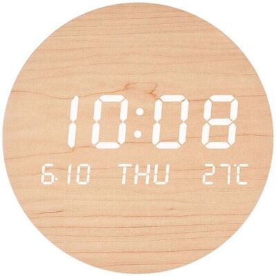 G201 - G201 - Madera - 195x25 mm - Reloj digital de pared G201 - G201 - Madera - 195x25 mm - Reloj digital de pared