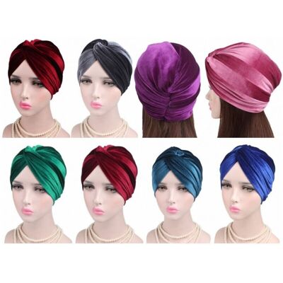 TRADE SHOP TRAESIO Trade Shop - Turban Velvet Knotted Elastic Band Retro Hair Hair Headphone Bandana - TRADE SHOP TRAESIO Trade Shop - Turban Velvet Knotted Elastic Band Retro Hair Hair Headphone Bandana -