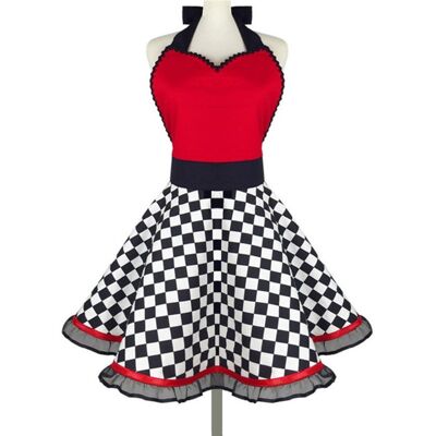 OEM Delantal De Mujer Con Banda Para El Cuello,delantal Retro Con Cuadros Blancos Y Negros Y Cinturón,delantal Creativo Hecho De 100% Algodón OEM Delantal De Mujer Con Banda Para El Cuello,delantal Retro Con Cuadros Blancos Y Negros Y Cinturón,delantal Creativo Hecho De 100% Algodón