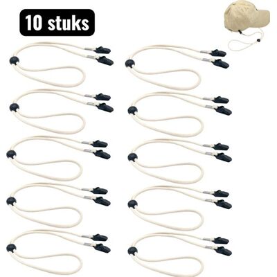 OEM 10 Piezas, Correa Universal Cortavientos Para Gorras Y Sombreros De Sol, Sistema De Gancho Ajustable Para Todos Los Tamaños De Sombrero, Beige OEM 10 Piezas, Correa Universal Cortavientos Para Gorras Y Sombreros De Sol, Sistema De Gancho Ajustable Para Todos Los Tamaños De Sombrero, Beige