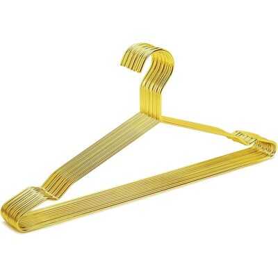 OEM Juego De 10 Perchas Metálicas Doradas Brillantes, De 43 Cm De Largo, Que Ahorran Espacio Y Cuentan Con Muescas. Perchas De Alambre Resistentes, Perfectas Para Blusas, Vestidos, Camisas, Abrigos Y Pant OEM Juego De 10 Perchas Metálicas Doradas Brillantes, De 43 Cm De Largo, Que Ahorran Espacio Y Cuentan Con Muescas. Perchas De Alambre Resistentes, Perfectas Para Blusas, Vestidos, Camisas, Abrigos Y Pant