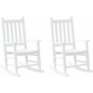 DÉCOSHOP26 Conjunto De 2 Mecedoras Para Niños De 6 A 12 Años En Madera De Chopo Blanco Dec029111 DÉCOSHOP26 Conjunto De 2 Mecedoras Para Niños De 6 A 12 Años En Madera De Chopo Blanco Dec029111
