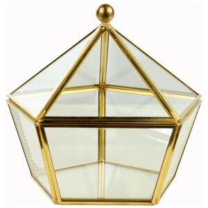 XINUY Exhibidor de anillos de joyería - Soporte de anillo de vidrio Caja de joyería de vidrio geométrico Caja de joyería Soporte de anillo de boda Caja de