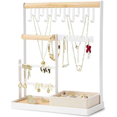OEM Expositor De Joyería Grande E Independiente Con Bandeja Y Ganchos, Para Collares, Anillos Y Pendientes, Para Dormitorio O Vestidor. OEM Expositor De Joyería Grande E Independiente Con Bandeja Y Ganchos, Para Collares, Anillos Y Pendientes, Para Dormitorio O Vestidor.