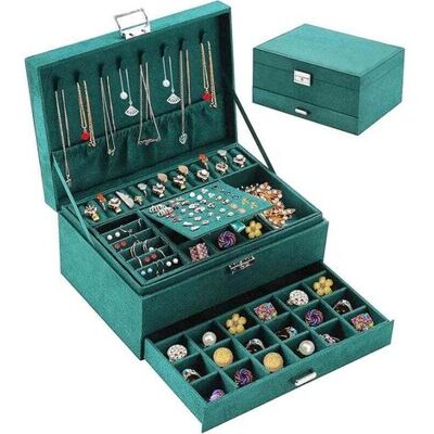 OEM Joyero Para Mujer, 3 Capas De Almacenamiento De Joyas En Terciopelo, Estuche De Joyas De Viaje, Organizador De Joyas Con Cierre, Almacenamiento De Joyas Para Collares, Anillos Y Pulseras OEM Joyero Para Mujer, 3 Capas De Almacenamiento De Joyas En Terciopelo, Estuche De Joyas De Viaje, Organizador De Joyas Con Cierre, Almacenamiento De Joyas Para Collares, Anillos Y Pulseras
