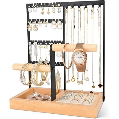 OEM Soporte Para Joyas, Organizador De Joyas De 4 Niveles Para Mujer, Soporte Para Collares Con Estante Para Pendientes Y Aretes, Para Collares, Anillos, Pulseras Y Relojes (negro) OEM Soporte Para Joyas, Organizador De Joyas De 4 Niveles Para Mujer, Soporte Para Collares Con Estante Para Pendientes Y Aretes, Para Collares, Anillos, Pulseras Y Relojes (negro)