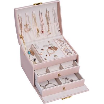OEM Caja De Joyas Para Mujeres Y Niñas (rosa), Caja De Joyería, Organizador Para Anillos, Pulseras, Pendientes, Relojes Y Gafas OEM Caja De Joyas Para Mujeres Y Niñas (rosa), Caja De Joyería, Organizador Para Anillos, Pulseras, Pendientes, Relojes Y Gafas