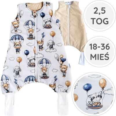 OEM Babyu, Saco De Dormir Aislante Con Calcetines Para Las Piernas, Doble Cremallera, 2.5 Tog, 18-36 Meses OEM Babyu, Saco De Dormir Aislante Con Calcetines Para Las Piernas, Doble Cremallera, 2.5 Tog, 18-36 Meses