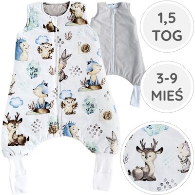 OEM Babyu, Saco De Dormir Para Todo El Año Con Piernas Y Calcetines, Doble Cremallera, 1.5 Tog, 3-9 Meses. OEM Babyu, Saco De Dormir Para Todo El Año Con Piernas Y Calcetines, Doble Cremallera, 1.5 Tog, 3-9 Meses.