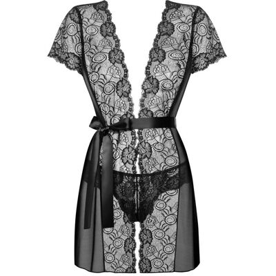 Bata Y Tanga - Obsessive Alluria Peignoir & Thong Negro S/m Bata Y Tanga - Obsessive Alluria Peignoir & Thong Negro S/m