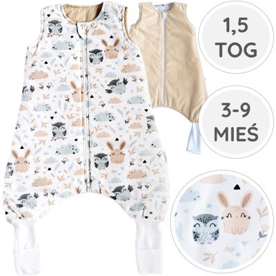 OEM Babyu, Saco De Dormir Para Todo El Año Con Piernas Y Calcetines, Doble Cremallera, 1.5 Tog, 3-9 Meses. OEM Babyu, Saco De Dormir Para Todo El Año Con Piernas Y Calcetines, Doble Cremallera, 1.5 Tog, 3-9 Meses.