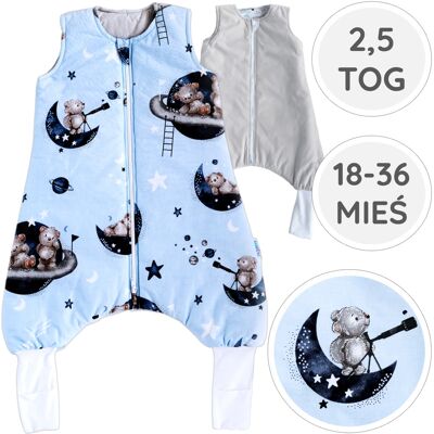 OEM Babyu, Saco De Dormir Aislante Con Calcetines Para Las Piernas, Doble Cremallera, 2.5 Tog, 18-36 Meses OEM Babyu, Saco De Dormir Aislante Con Calcetines Para Las Piernas, Doble Cremallera, 2.5 Tog, 18-36 Meses