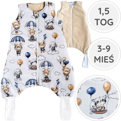 OEM Babyu, Saco De Dormir Para Todo El Año Con Piernas Y Calcetines, Doble Cremallera, 1.5 Tog, 3-9 Meses. OEM Babyu, Saco De Dormir Para Todo El Año Con Piernas Y Calcetines, Doble Cremallera, 1.5 Tog, 3-9 Meses.