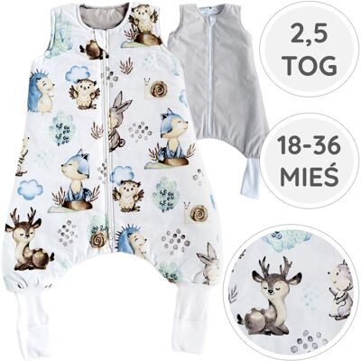 OEM Babyu, Saco De Dormir Aislante Con Calcetines Para Las Piernas, Doble Cremallera, 2.5 Tog, 18-36 Meses OEM Babyu, Saco De Dormir Aislante Con Calcetines Para Las Piernas, Doble Cremallera, 2.5 Tog, 18-36 Meses