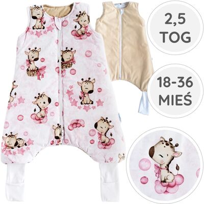 OEM Babyu, Saco De Dormir Aislante Con Calcetines Para Las Piernas, Doble Cremallera, 2.5 Tog, 18-36 Meses OEM Babyu, Saco De Dormir Aislante Con Calcetines Para Las Piernas, Doble Cremallera, 2.5 Tog, 18-36 Meses