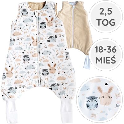 OEM Babyu, Saco De Dormir Aislante Con Calcetines Para Las Piernas, Doble Cremallera, 2.5 Tog, 18-36 Meses OEM Babyu, Saco De Dormir Aislante Con Calcetines Para Las Piernas, Doble Cremallera, 2.5 Tog, 18-36 Meses