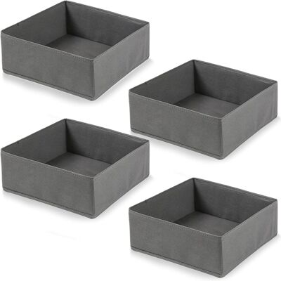 OEM Juego De 4 Cajas De Almacenamiento Grises Con Cajones, Plegables, Para Guardar Ropa, Sujetadores, Calcetines, Corbatas, Ropa Interior Y Bufandas. OEM Juego De 4 Cajas De Almacenamiento Grises Con Cajones, Plegables, Para Guardar Ropa, Sujetadores, Calcetines, Corbatas, Ropa Interior Y Bufandas.