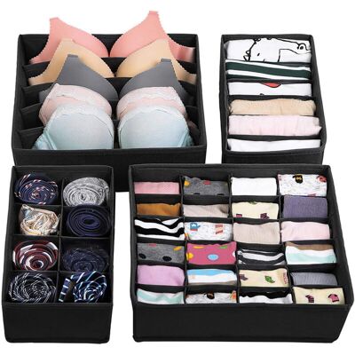 OEM Juego De 4 Organizadores De Cajones Plegables, Separadores De Felpa Para Ropa Interior Y Calcetines, Almacenamiento Que Ahorra Espacio Para Cajones Y Armarios. OEM Juego De 4 Organizadores De Cajones Plegables, Separadores De Felpa Para Ropa Interior Y Calcetines, Almacenamiento Que Ahorra Espacio Para Cajones Y Armarios.