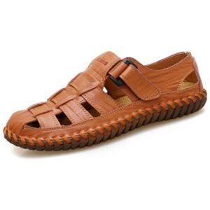 ENSOLEILLE Sandalias De Hombre Con Cierre De Piel, Cómodas Para Practicar Senderismo En Verano Y Deportes Al Aire Libre (marrón Rojizo, Talla 42). ENSOLEILLE Sandalias De Hombre Con Cierre De Piel, Cómodas Para Practicar Senderismo En Verano Y Deportes Al Aire Libre (marrón Rojizo, Talla 42).