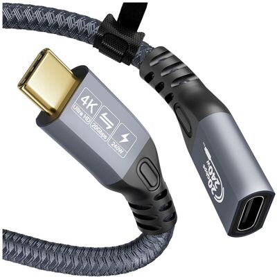 OEM Cable Extensión Usb Type-c 4k Macho/hembra 20gbps 240w Transmisión Datos Hd 0.25m OEM Cable Extensión Usb Type-c 4k Macho/hembra 20gbps 240w Transmisión Datos Hd 0.25m