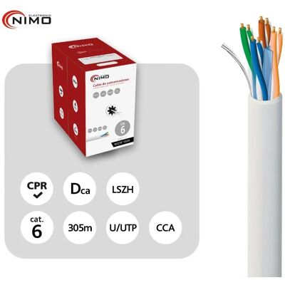 NIMO Cable Datos Utp Cat6 Interior Cca Awg23 Lszh Blanco (305m) Wir9029 NIMO Cable Datos Utp Cat6 Interior Cca Awg23 Lszh Blanco (305m) Wir9029