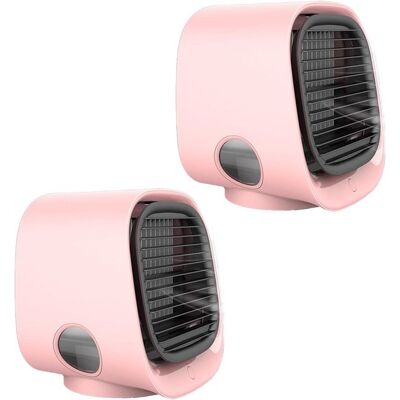 OEM Enfriador De Aire Portátil - Mini Aire Acondicionado - Refrigeración Personal - Con Aromaterapia - Depósito De 300 Ml - Rosa (2 Unidades) OEM Enfriador De Aire Portátil - Mini Aire Acondicionado - Refrigeración Personal - Con Aromaterapia - Depósito De 300 Ml - Rosa (2 Unidades)
