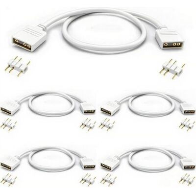 OEM Cables Divisores Argb De 5 V Y 3 Pines, Cables De Extensión De 3 Pines, Divisor De Ventilador Hembra A Hembra Para Ventiladores De Pc Rgb Y Tiras Led (30 Cm, Blanco) OEM Cables Divisores Argb De 5 V Y 3 Pines, Cables De Extensión De 3 Pines, Divisor De Ventilador Hembra A Hembra Para Ventiladores De Pc Rgb Y Tiras Led (30 Cm, Blanco)