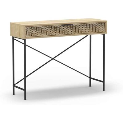 Mkric - Consola 1 Cajón Modelo Denia Acabado Roble, 130cm(alto) 100cm(ancho) 40cm(largo) Mkric - Consola 1 Cajón Modelo Denia Acabado Roble, 130cm(alto) 100cm(ancho) 40cm(largo)