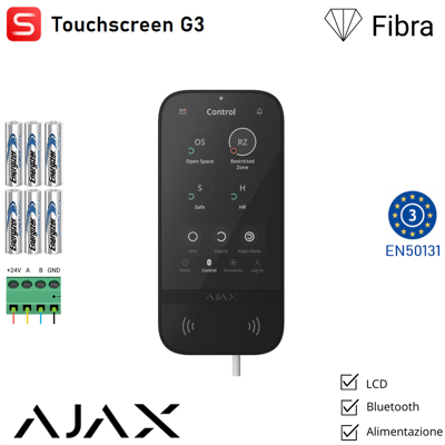 143607 - Superior - Superior Keypad Touchscreen Fibra - Teclado Touchscreen Cableada - Color Black - Ajax Seguridad Profesional 143607 - Superior - Superior Keypad Touchscreen Fibra - Teclado Touchscreen Cableada - Color Black - Ajax Seguridad Profesional