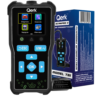OEM Interfaz De Diagnóstico Obd2 Qerk T61 Menú Polaco Escáner De Prueba De Errores Obd OEM Interfaz De Diagnóstico Obd2 Qerk T61 Menú Polaco Escáner De Prueba De Errores Obd