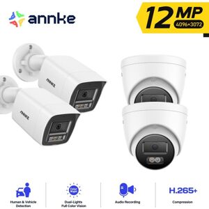 Annke 12mp Cámara De Seguridad Exterior Acceso Remoto Visión Nocturna A Color Detección De Movimiento,4pcs Annke 12mp Cámara De Seguridad Exterior Acceso Remoto Visión Nocturna A Color Detección De Movimiento,4pcs