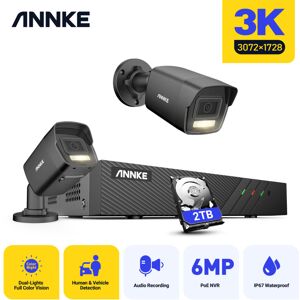 Annke - 3k Cámaras De Videovigilancia Poe 8ch Nvr 2x5mp Cámara Doble Luz Smart Visión Nocturna Sistema Seguridad Poe Cámara,2tb Annke - 3k Cámaras De Videovigilancia Poe 8ch Nvr 2x5mp Cámara Doble Luz Smart Visión Nocturna Sistema Seguridad Poe Cámara,2tb