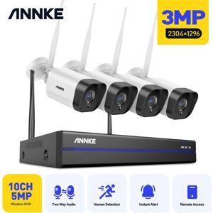 3mp Kit De Cámara De Vigilancia Wifi Exterior Ir Visión Nocturna Détection Mouvement Sistema De Cámaras De Seguridad Vídeo - Annke 3mp Kit De Cámara De Vigilancia Wifi Exterior Ir Visión Nocturna Détection Mouvement Sistema De Cámaras De Seguridad Vídeo - Annke