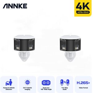 8mp 2 Cámara 180 ° Panorámica De Doble Lente Poe Cámara De Protección De Seguridad Vídeo Cctv Vigilancia En Exterior Audio Advertencia Alarma Cámara Ip - Annke 8mp 2 Cámara 180 ° Panorámica De Doble Lente Poe Cámara De Protección De Seguridad Vídeo Cctv Vigilancia En Exterior Audio Advertencia Alarma Cámara Ip - Annke