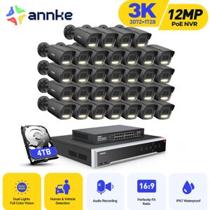 3k Cámara De Seguridad Exterior, 32ch Nvr 32× Cámara Ip Poe Visión Nocturna Color H.265+,remote Access Kit De Videovigilancia,4tb Hdd - Annke 3k Cámara De Seguridad Exterior, 32ch Nvr 32× Cámara Ip Poe Visión Nocturna Color H.265+,remote Access Kit De Videovigilancia,4tb Hdd - Annke
