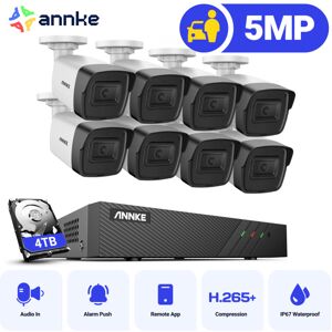 5mp Kit De Videovigilancia Poe,8x 5mp Cámara Ip Poe,visión Nocturna Detección Movimiento,grabación Audio 4tb - Annke 5mp Kit De Videovigilancia Poe,8x 5mp Cámara Ip Poe,visión Nocturna Detección Movimiento,grabación Audio 4tb - Annke