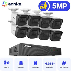 5mp Kit De Videovigilancia Poe,8x 5mp Cámara Ip Poe,visión Nocturna Detección Movimiento,grabación Audio - Annke 5mp Kit De Videovigilancia Poe,8x 5mp Cámara Ip Poe,visión Nocturna Detección Movimiento,grabación Audio - Annke