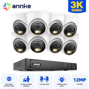Kit De Cámara De Videovigilancia Exterior 5mp 16ch Con 8 Cámaras Ip,audio Bidireccional,visión Nocturna Ir,detección De Movimiento Inteligente Alerta Email App/pc Remota - Annke Kit De Cámara De Videovigilancia Exterior 5mp 16ch Con 8 Cámaras Ip,audio Bidireccional,visión Nocturna Ir,detección De Movimiento Inteligente Alerta Email App/pc Remota - Annke