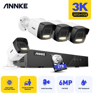 Annke - Kit De Videovigilancia Poe Exterior Nvr 4×5mp Cámara Vigilancia Cámaras Alarma Visión Nocturna Sistema Seguridad 2tb Annke - Kit De Videovigilancia Poe Exterior Nvr 4×5mp Cámara Vigilancia Cámaras Alarma Visión Nocturna Sistema Seguridad 2tb